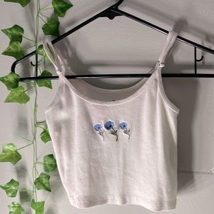 White crop top with flowers